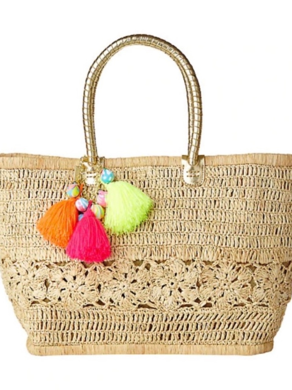 Lilly Pulitzer Riviera straw tote large
